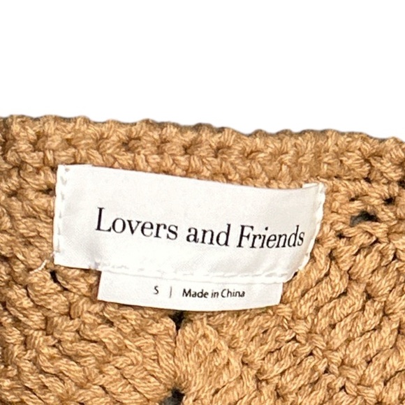 Lovers and Friends Equator Crochet Halter Dress in Tan - Picture 9 of 11